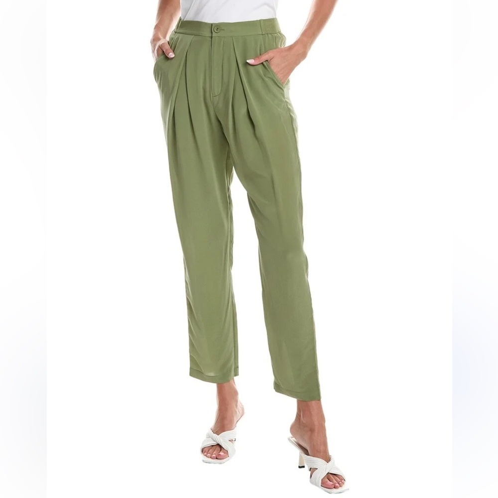 Joie Salima NWT Green Silk Pant High Rise Pleaded Front Lightweight Women's 6 - Picture 3 of 15